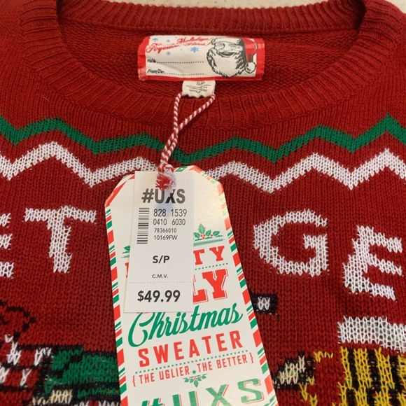 "Let's Get Elfed Up" Ugly Christmas Sweater, NWT - Picture 2 of 8